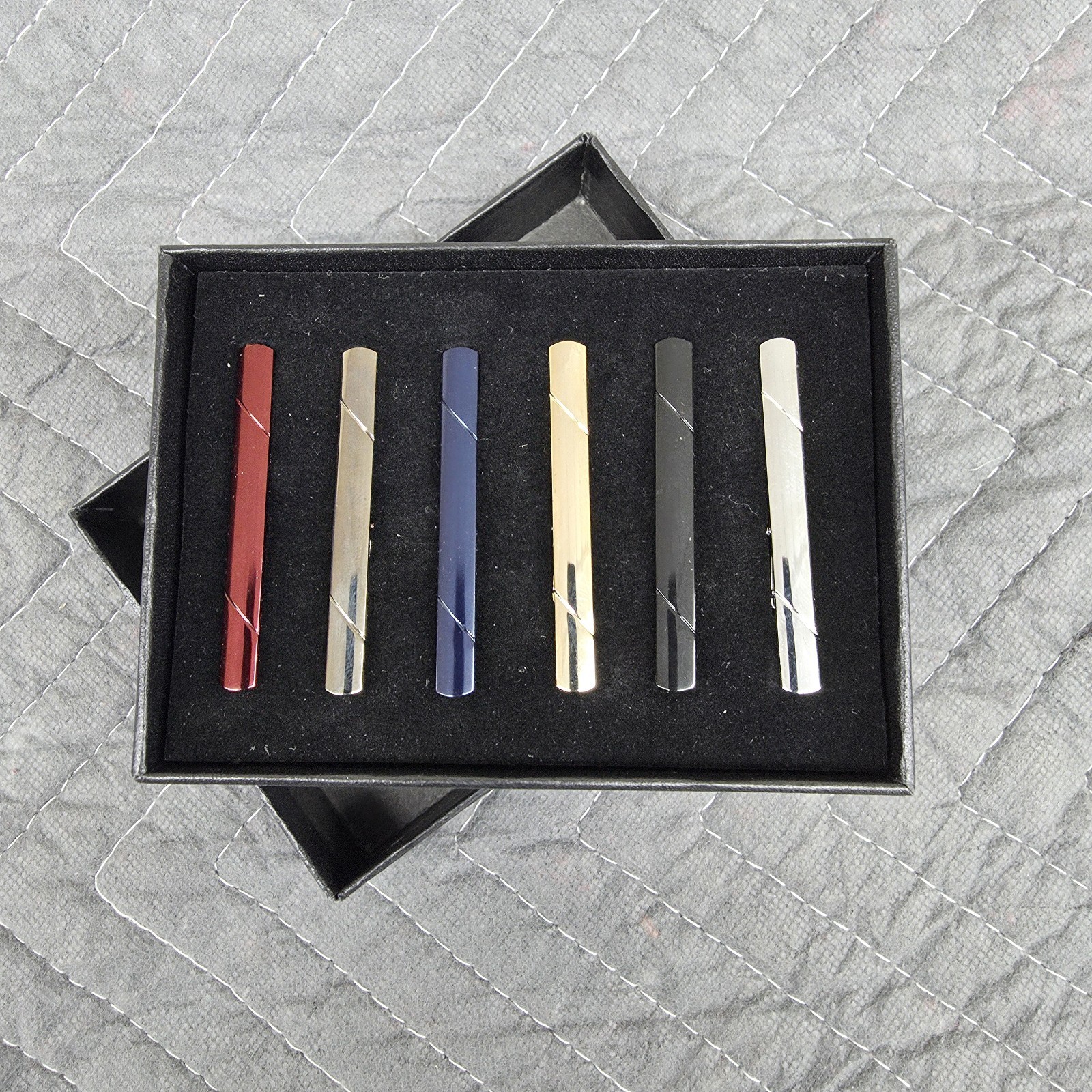 Tie Clips for Men, 6 PACK Tie Clip Set with Elegant Gift Box – Tie clip 6PC