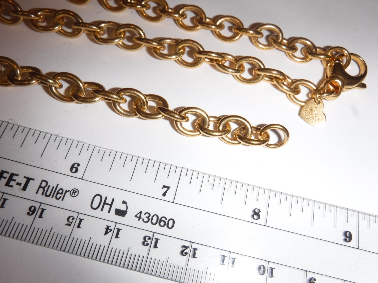 Bronzo Italia Necklace & Bracelet Set Milor Italy Yellow Bronze Oval Links