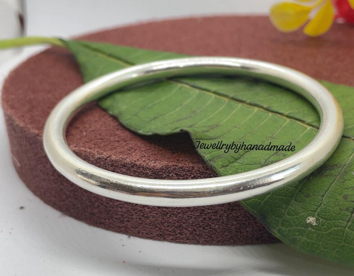 Thick Heavy Silver Bangle Bracelet Chunky Bracelets Solid 925 Sterling Silver