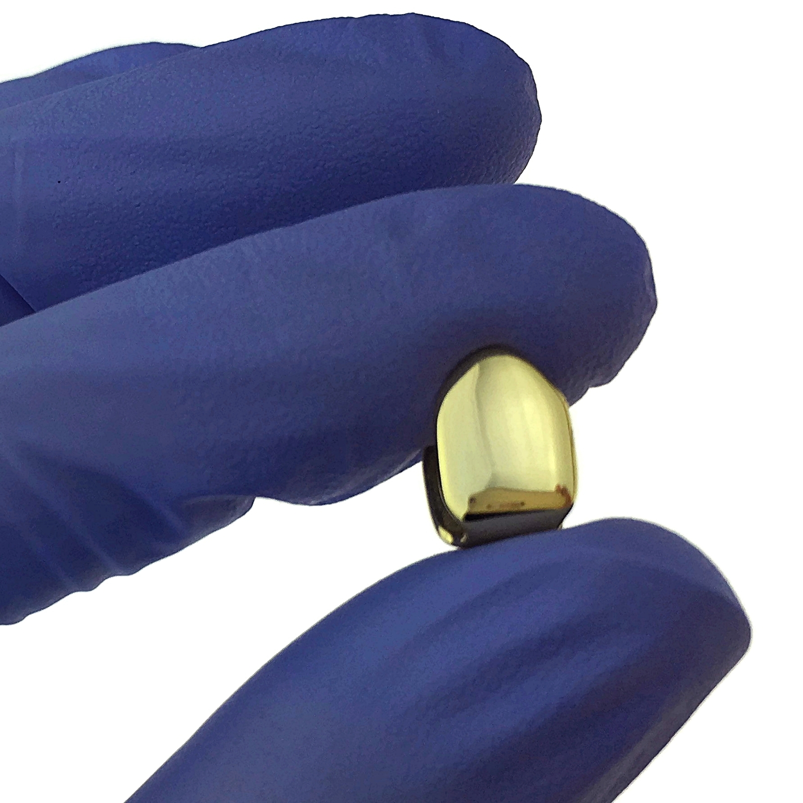 14K Gold Plated Tooth Cap Solid Real 925 Sterling Silver Single One Tooth Grillz