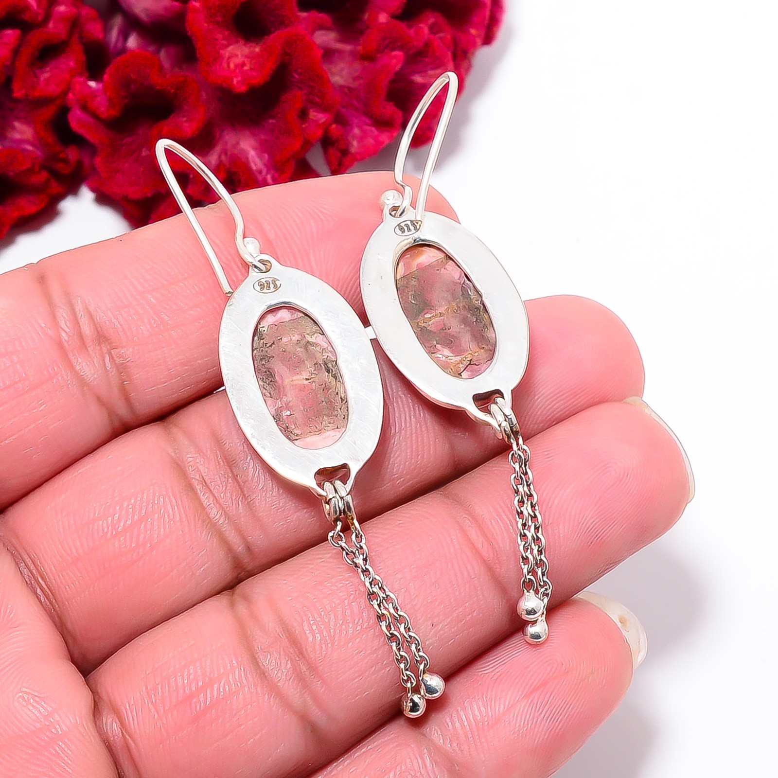 Rhodochrosite – Argentina 925 Sterling Silver Chandelier Earring 2.54″ E29411123