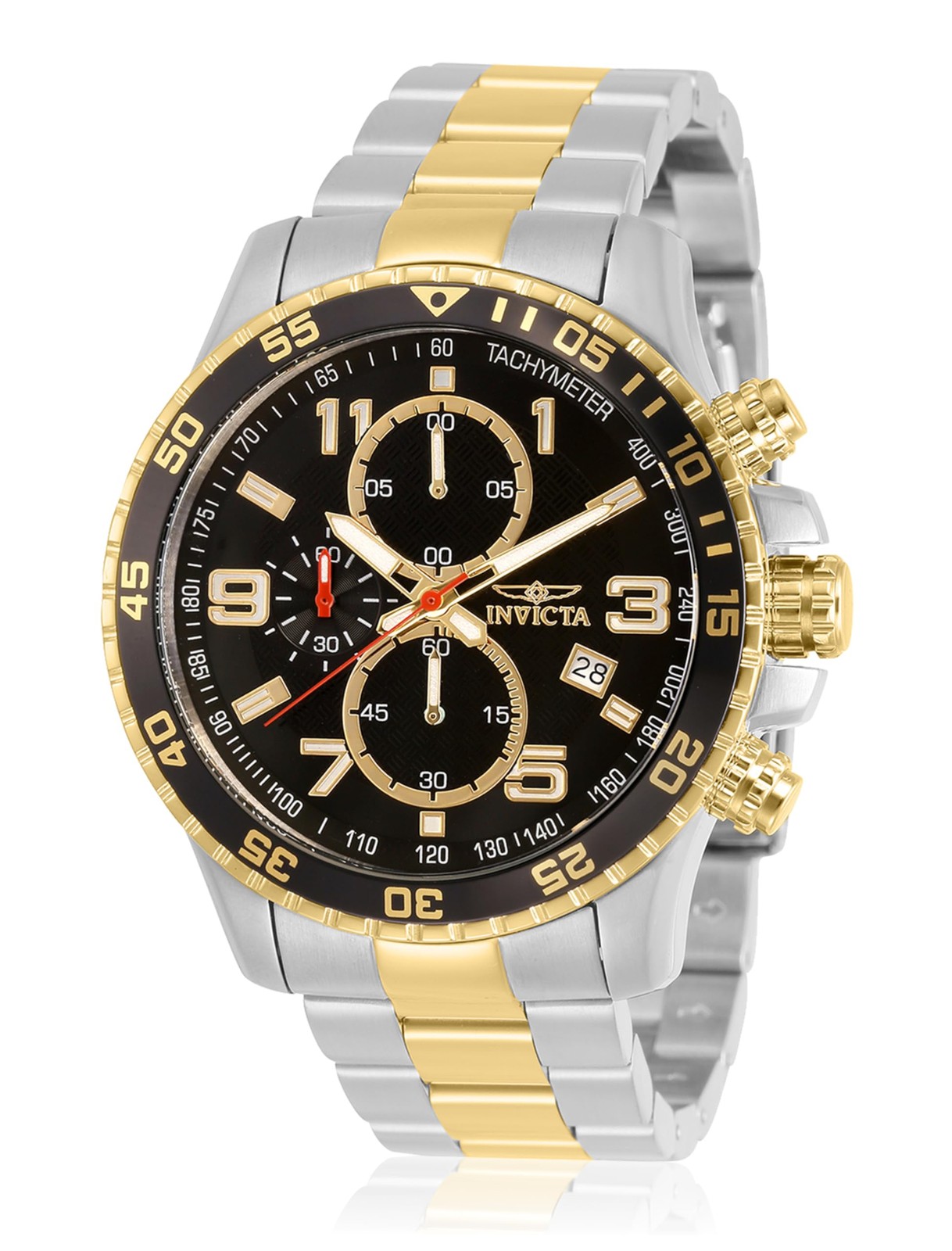 Invicta Men’s 14876 Specialty Chronograph Black Textured Dial Two Tone Stainless