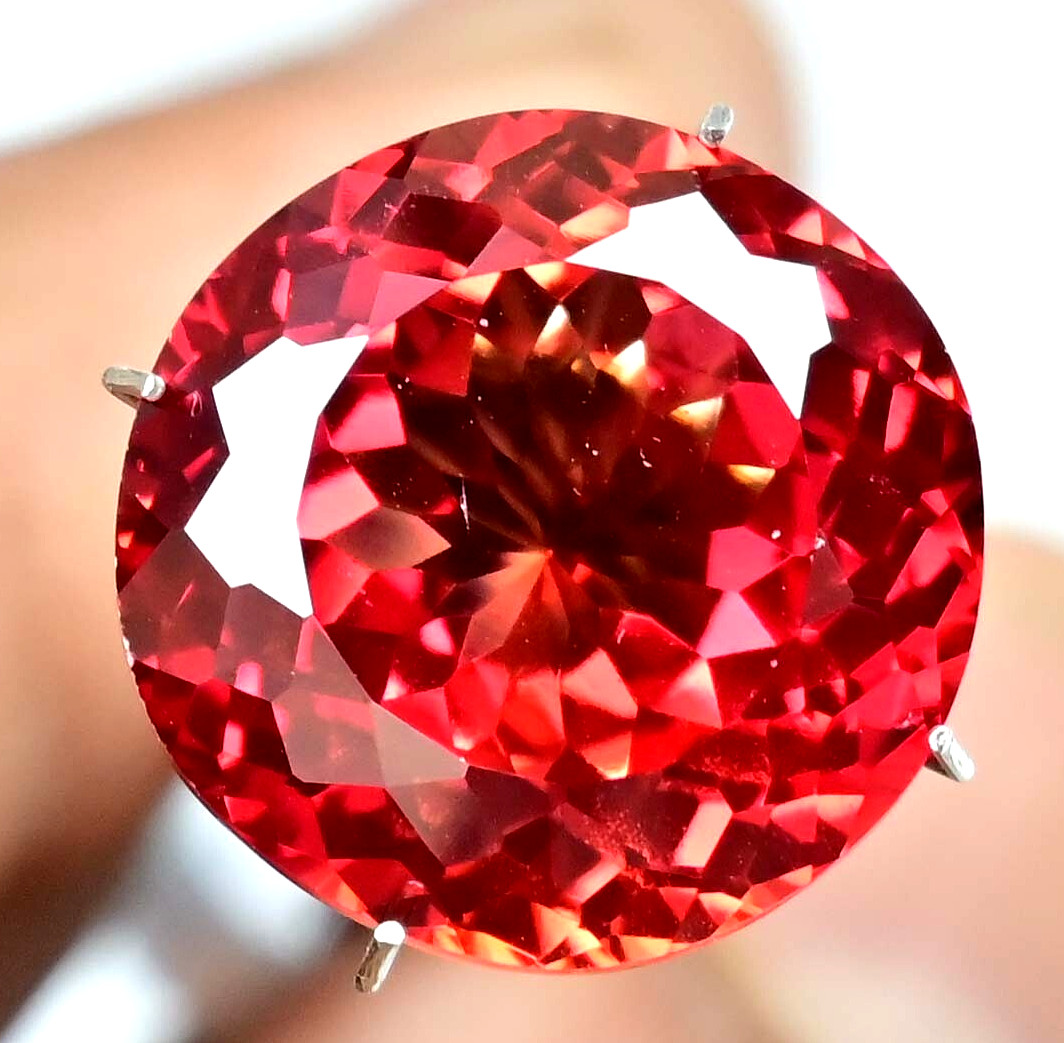 19.20 Ct Natural Sri Lanka Red Orange Spinel Certified Flawless Loose Gemstone