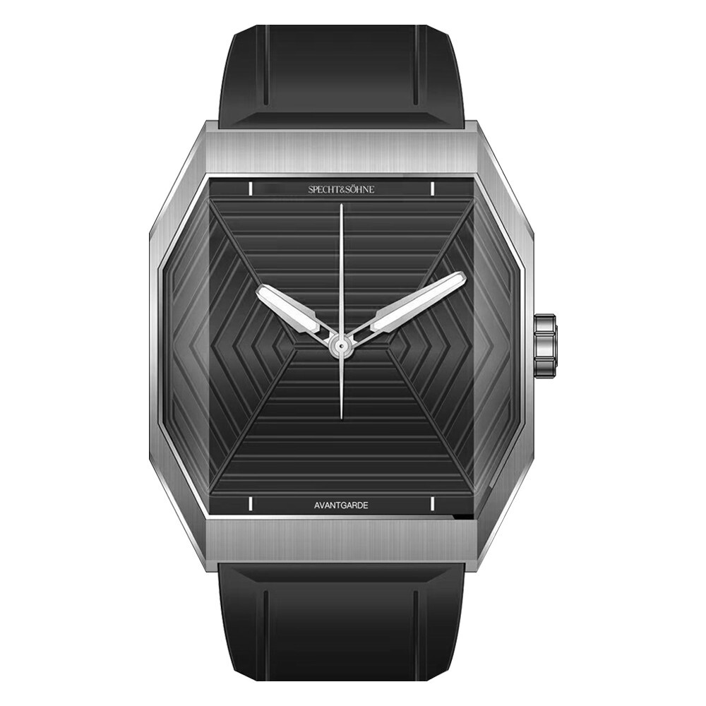 Men’s Quartz Octagon Watches Sapphire Glass Rubber Strap 50M Waterproof Luminous