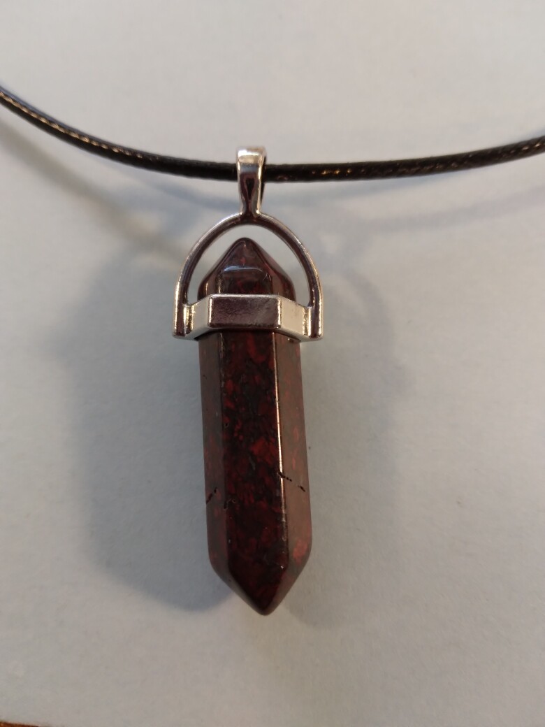 Red Gemstone on 17 1/2 – 19 1/2 inch Black Cord type necklace 249151