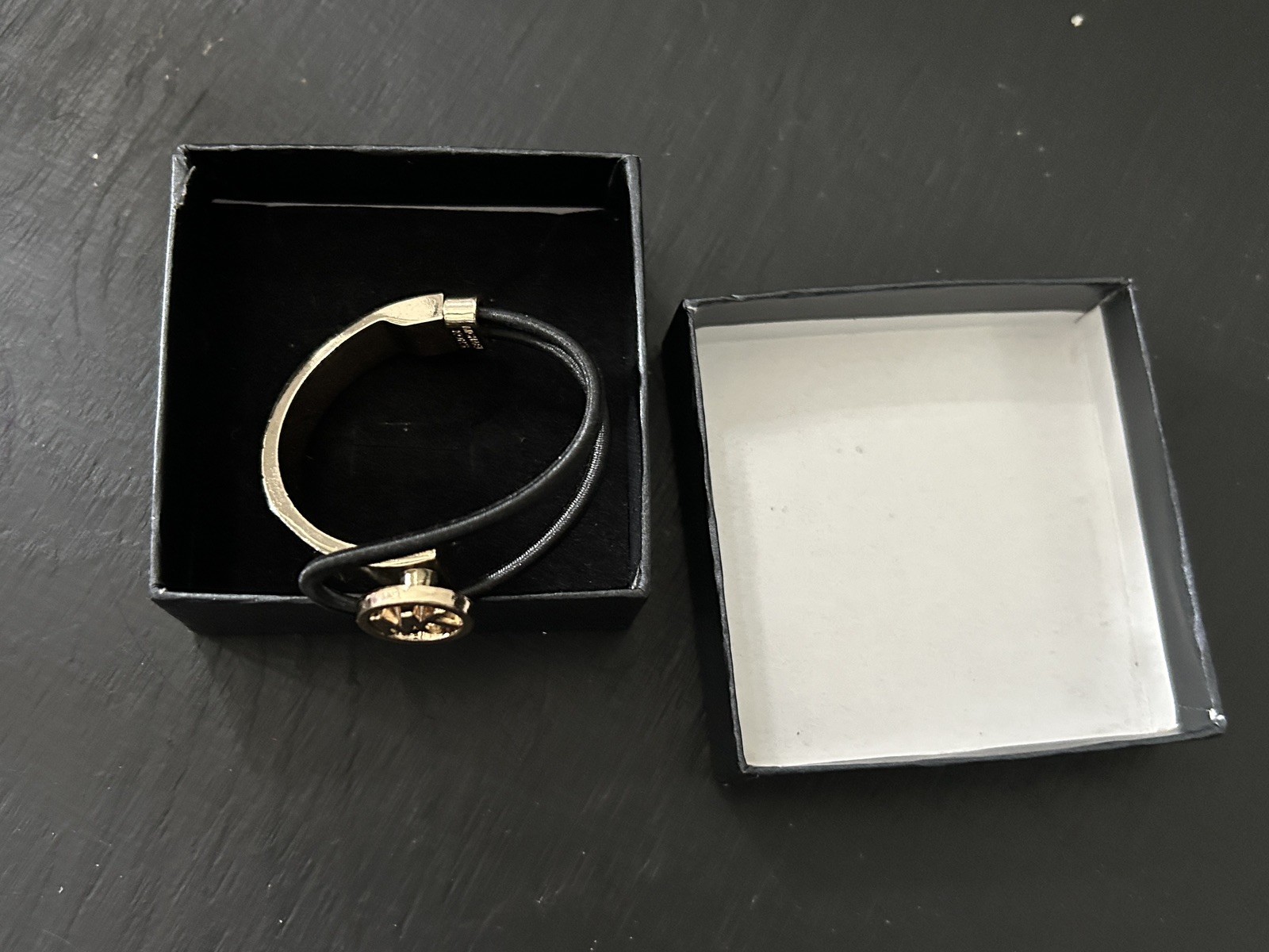 Michael Kors MK Logo Half Stretch Bracelet Black & Gold