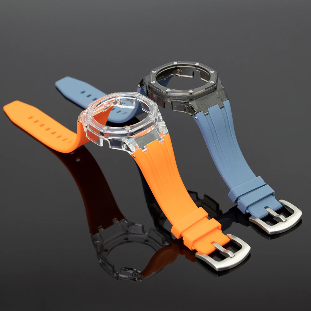 Transparent Mod Kit For Casioak GA2100 GA2110 GAB2100 PC Case Rubber Strap Cover