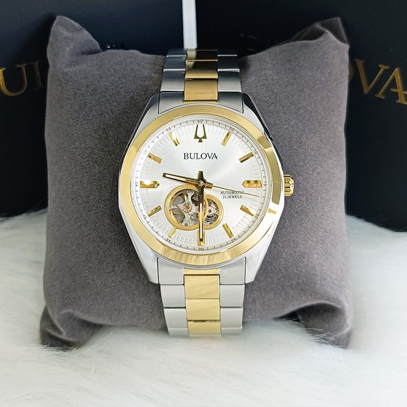 Bulova Surveyor 98A284 White Gold Chronograph Men’s Automatic Watch 42MM New