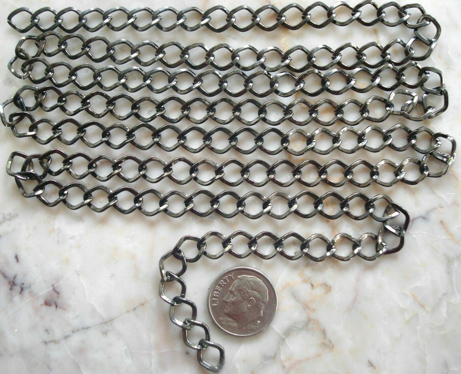 3ft Gunmetal black plated cable chain 8x7mm diamond twist 4 open links in PCH059