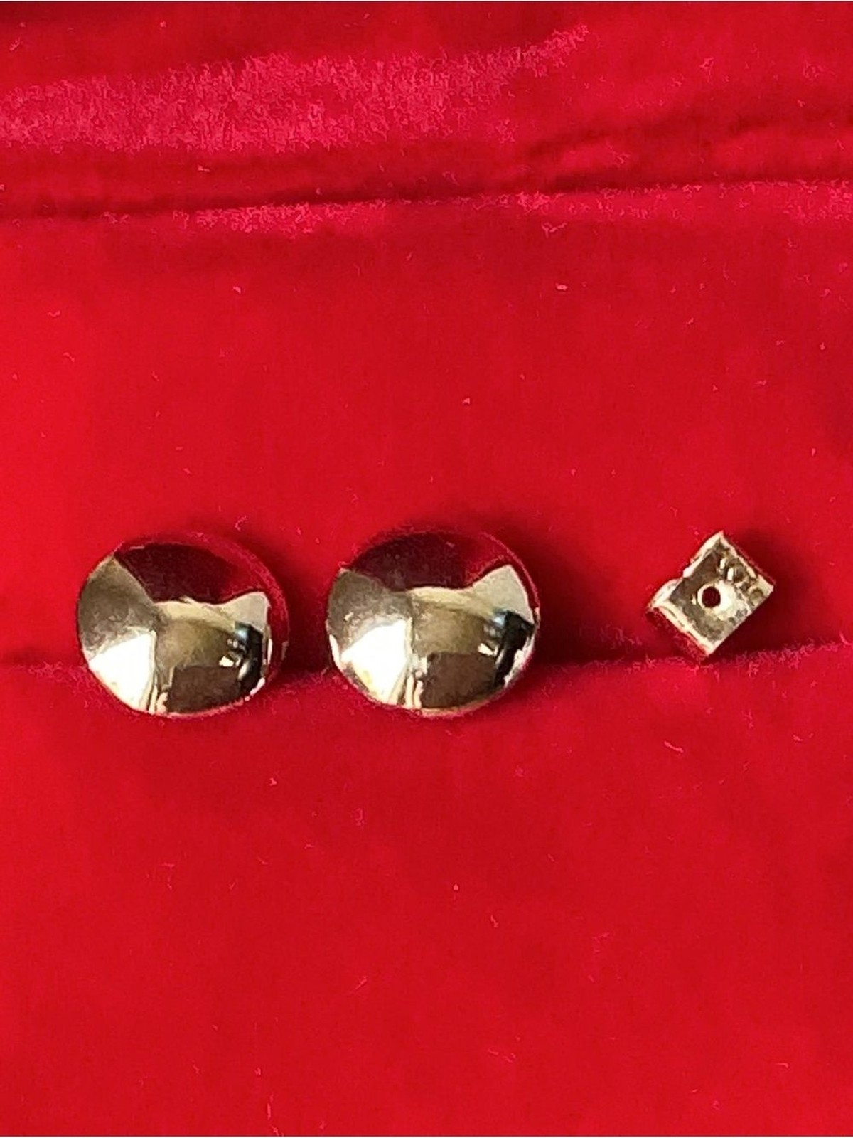 NWT 18K Solid Yellow Gold Peruvian Round Disc Button Stud Earrings 7mm