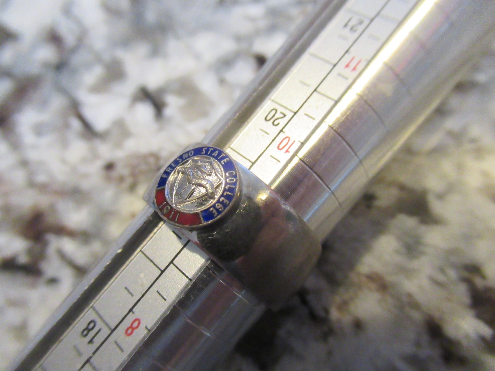 FRESNO STATE COLLEGE Kinney Sterling Class Ring- Size 9 Vintage 5.7g