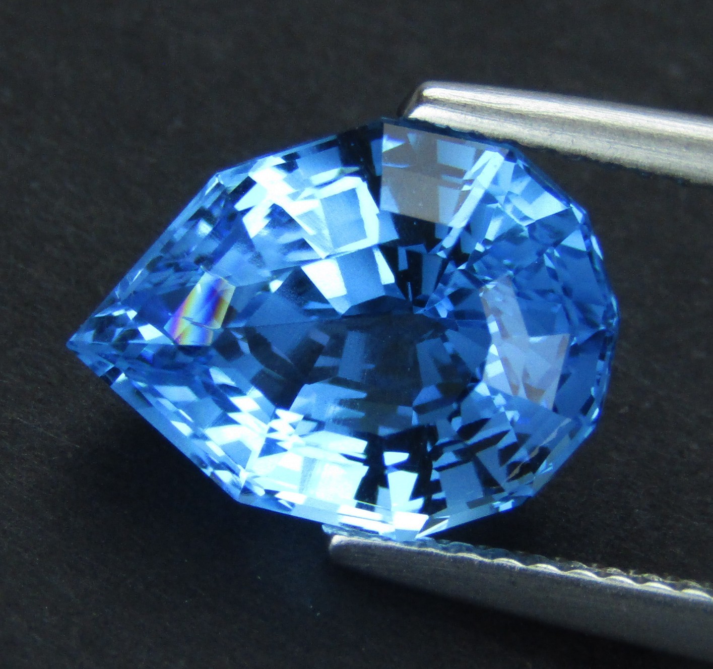6.45Cts Classic Natural Swizz Blue Topaz Pear Shape Precision Cut
