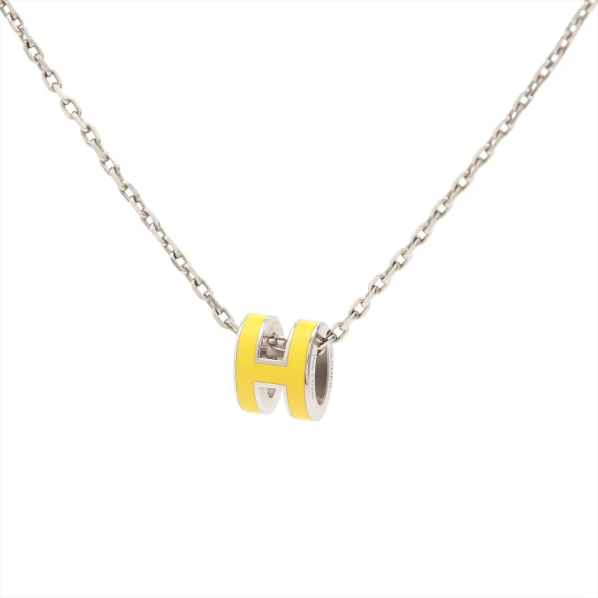 Hermès Mini-pop H ST0274 Necklace GP yellow x silver