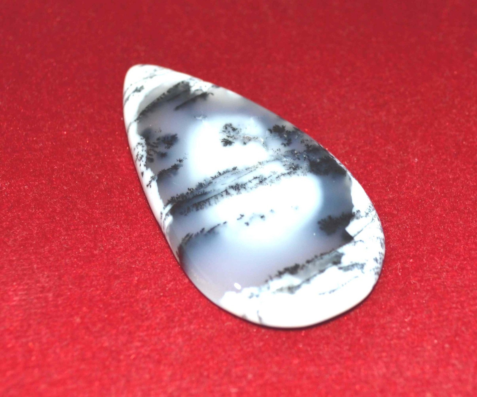 69 Cts.-Dendrite Opal Pear “56x28mm” 100% Natural Cabochon Gemstone-A788