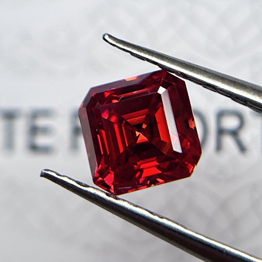 3x3mm-12x12mm 1PCS Asscher Cut Garnet Loose Moissanite Gemstone for DIY Jewelry