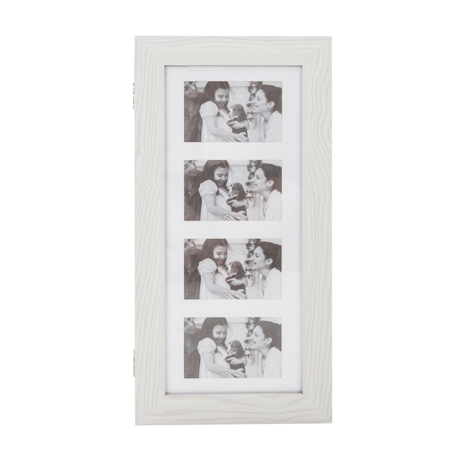 Hanging Wall Mount Photo Display Jewelry Armoire Cabinet Organizer Box W/ Mirror