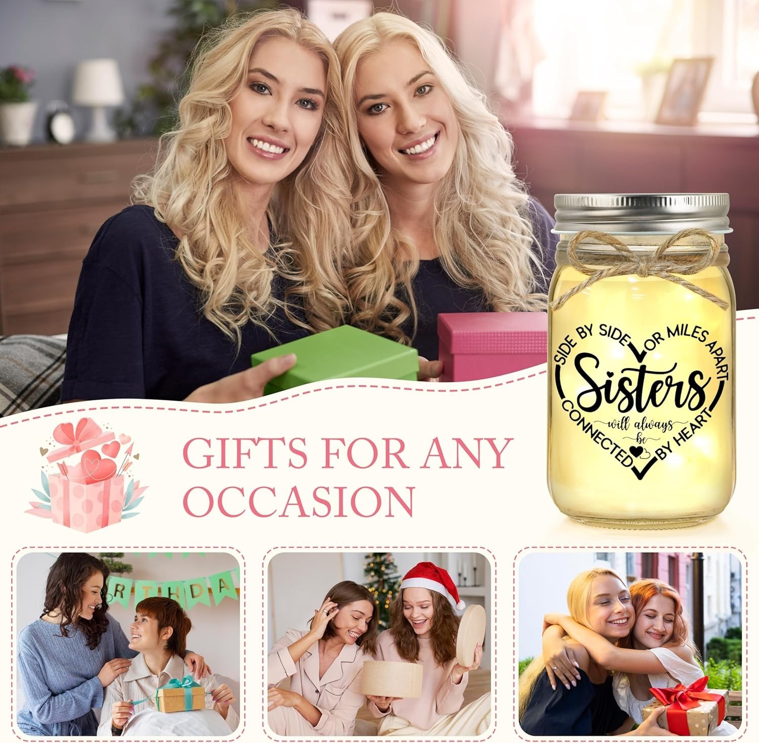 Heartwarming Sister Mason Jar Gift with Light – Perfect for Every Occasion