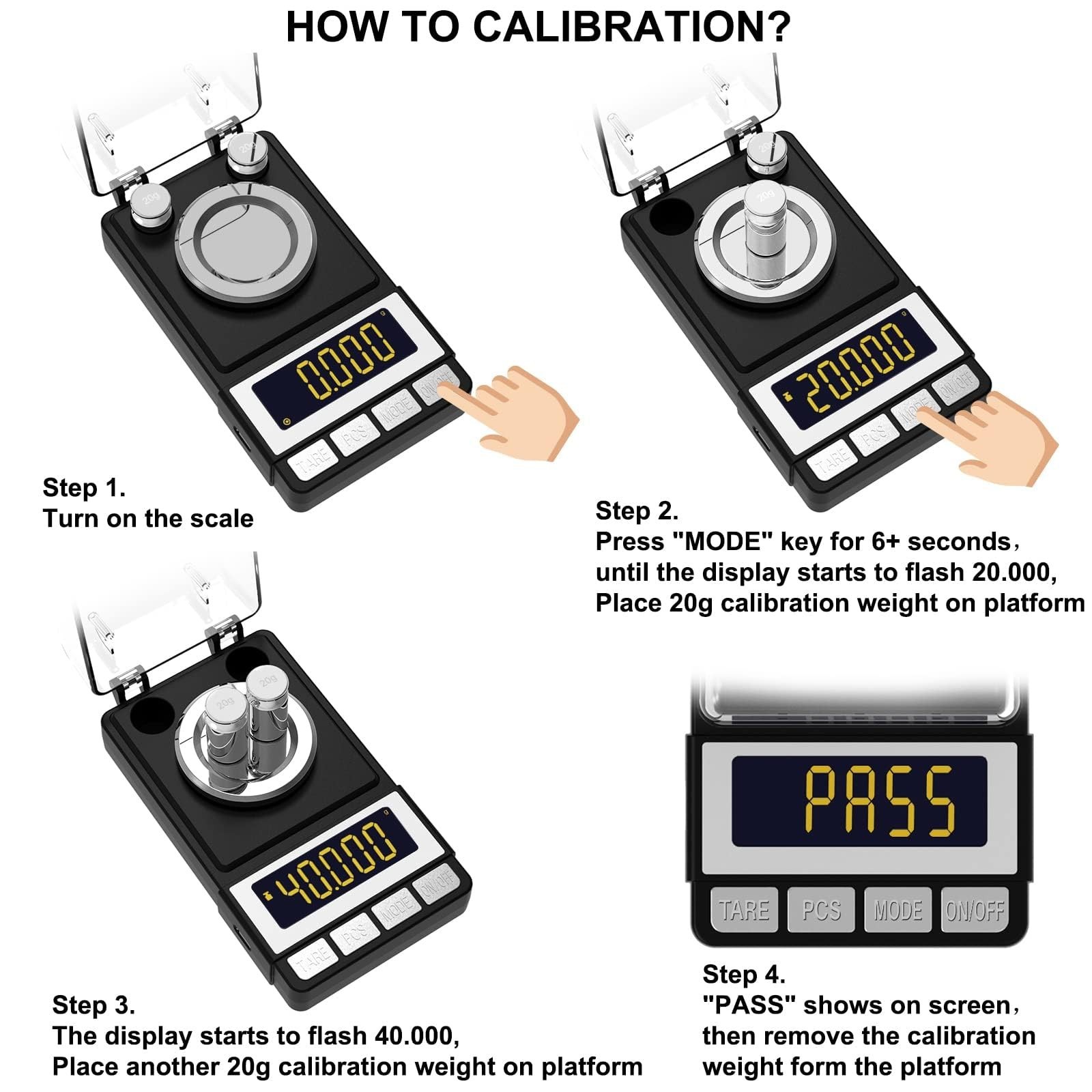 High Precision Milligram Scale 50g/0.001g, Reloading & Jewelry Scale, LCD Displa