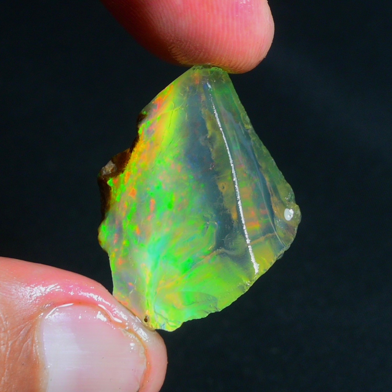 Stunning Multi Fire Natural Ethiopian Oil Opal Rough 50.00 Cts Raw Opal Specimen
