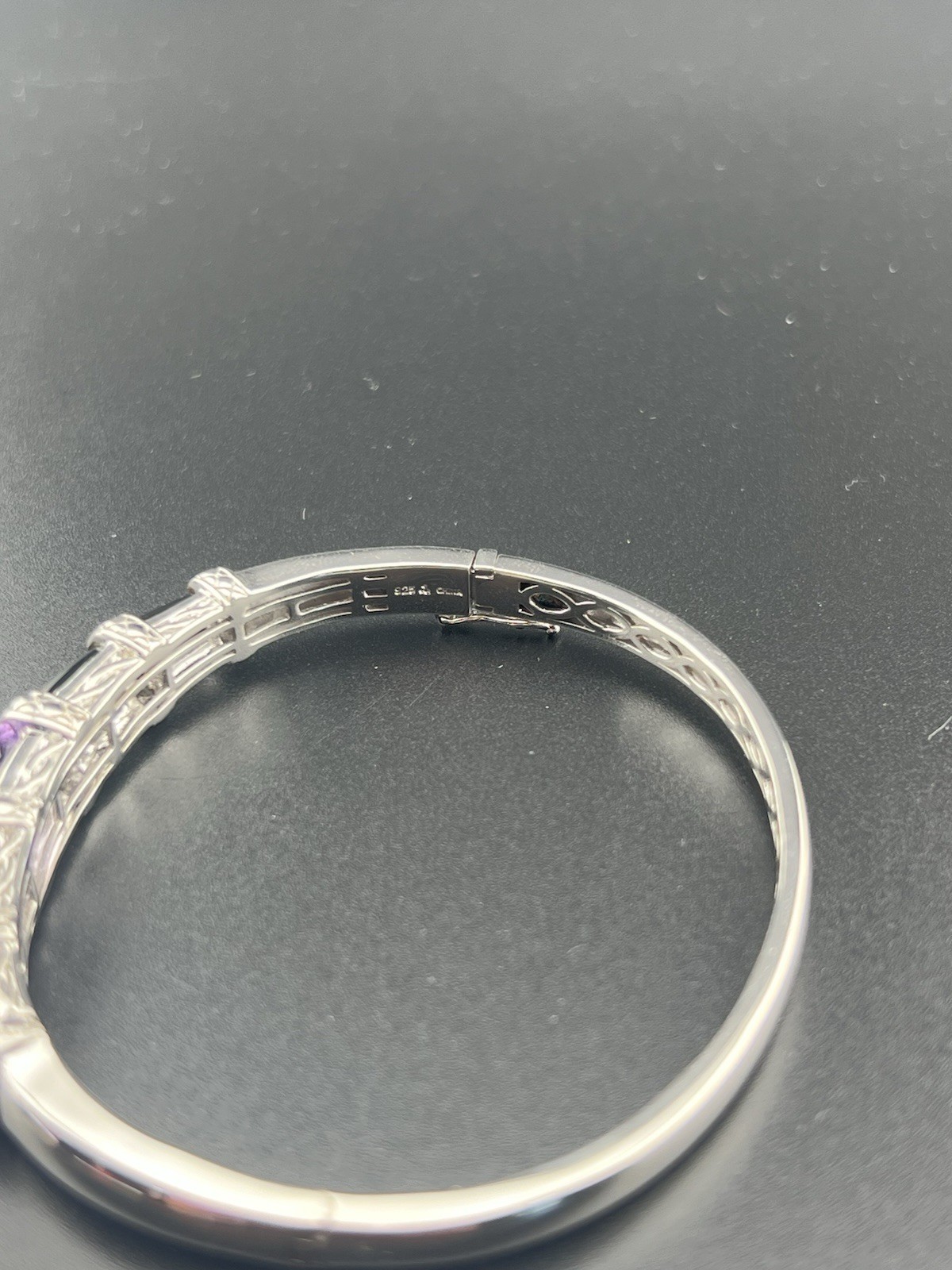 Vintage Victoria Wieck Sterling Silver 925 Purple Amethyst Stone Size 7 Bracelet