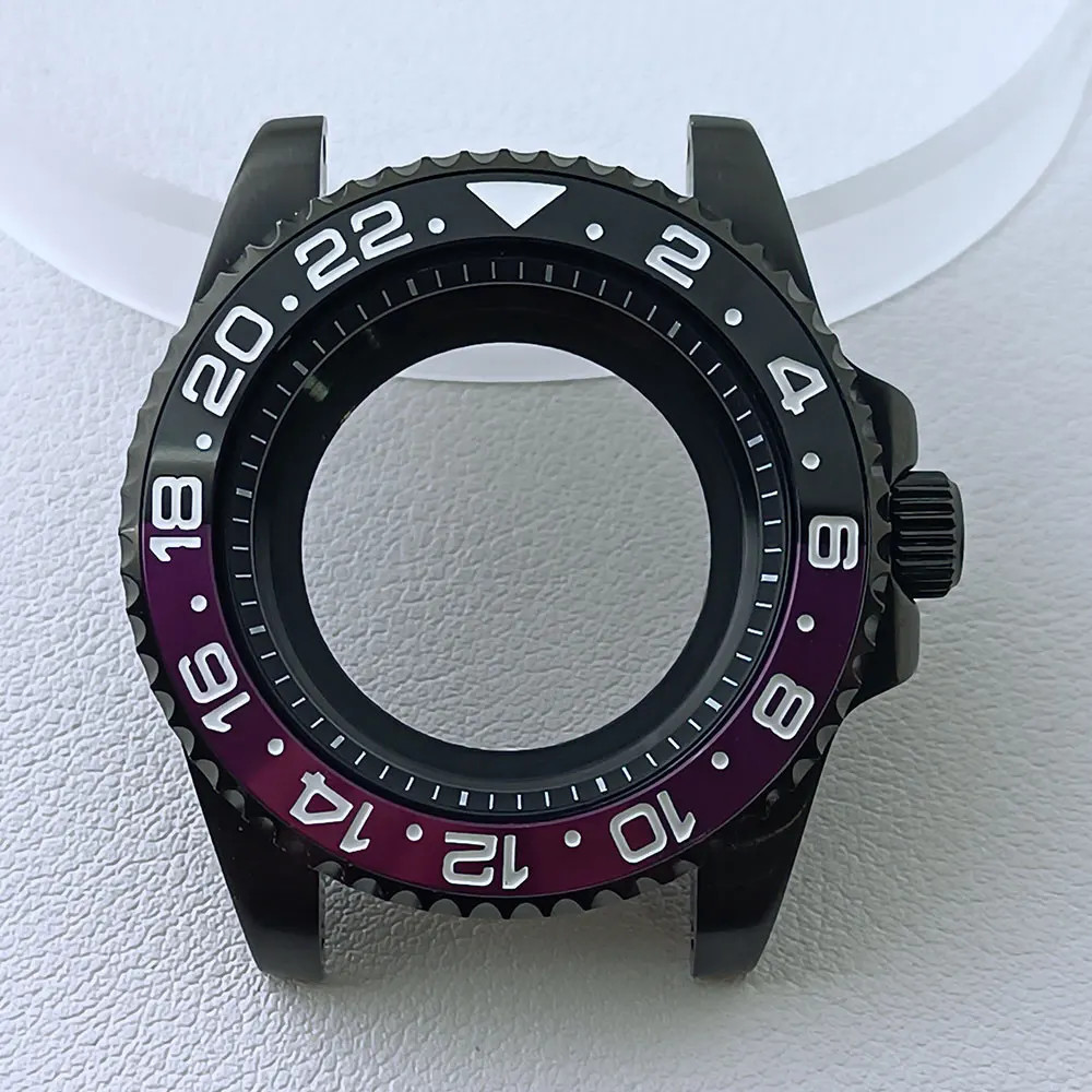 Watch Case 40.5mm Silvery Full-Body Mirror Finish Sapphire 28.5mm Dial For NH35