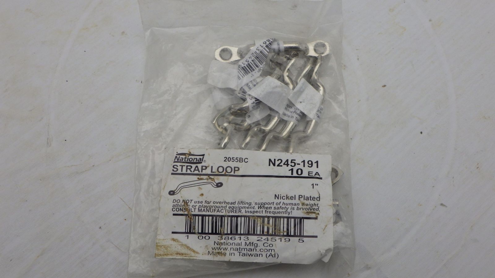 National Hardware N245-191 2055BC Nickel Plated 1″ Strap Loop 10 Pack