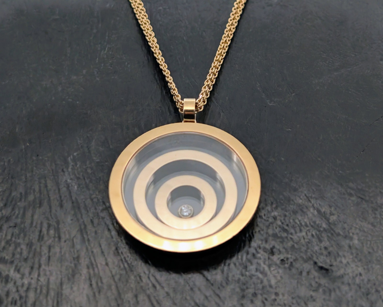 Chopard Happy Spirit Brilliant Pendant Necklace 60cm Yellow Gold 750/18K -33.30g #2019