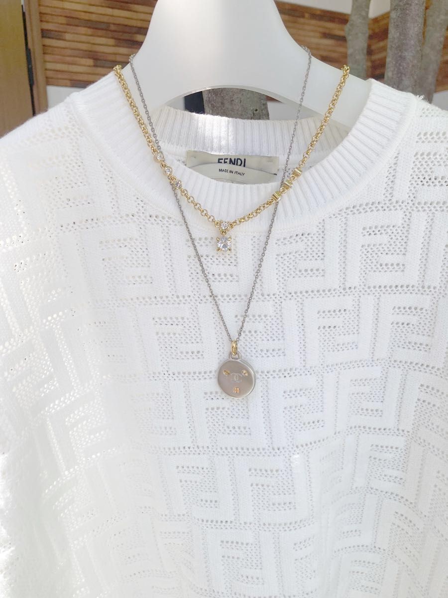 CHANEL Necklace Pendant Gold Tone Chain Length 40cm Top Diameter 2.2cm 98P Mark