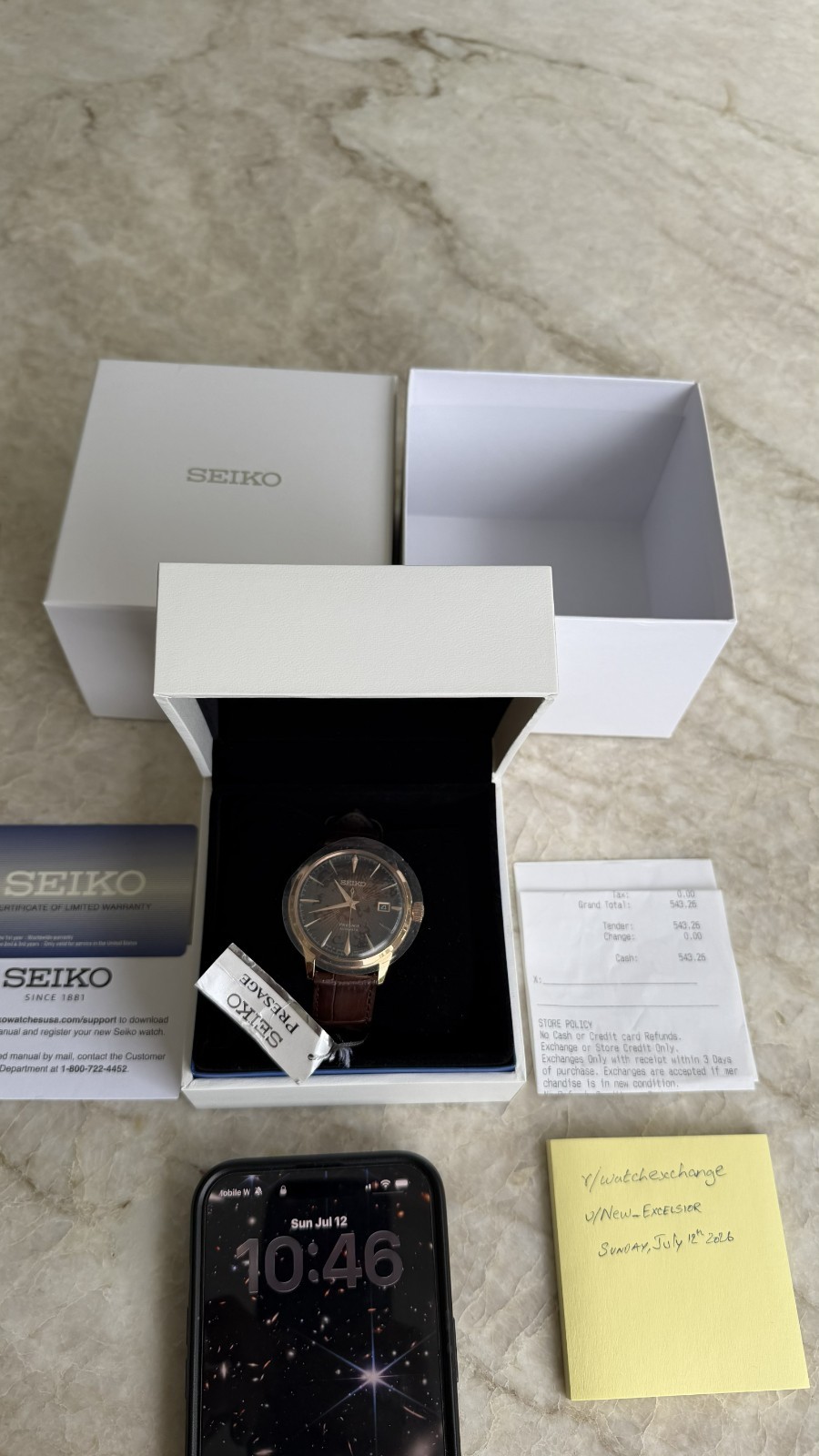 Seiko Presage “Cocktail Time” SRPB46 “Manhattan” Pristine / Rose Gold Automatic