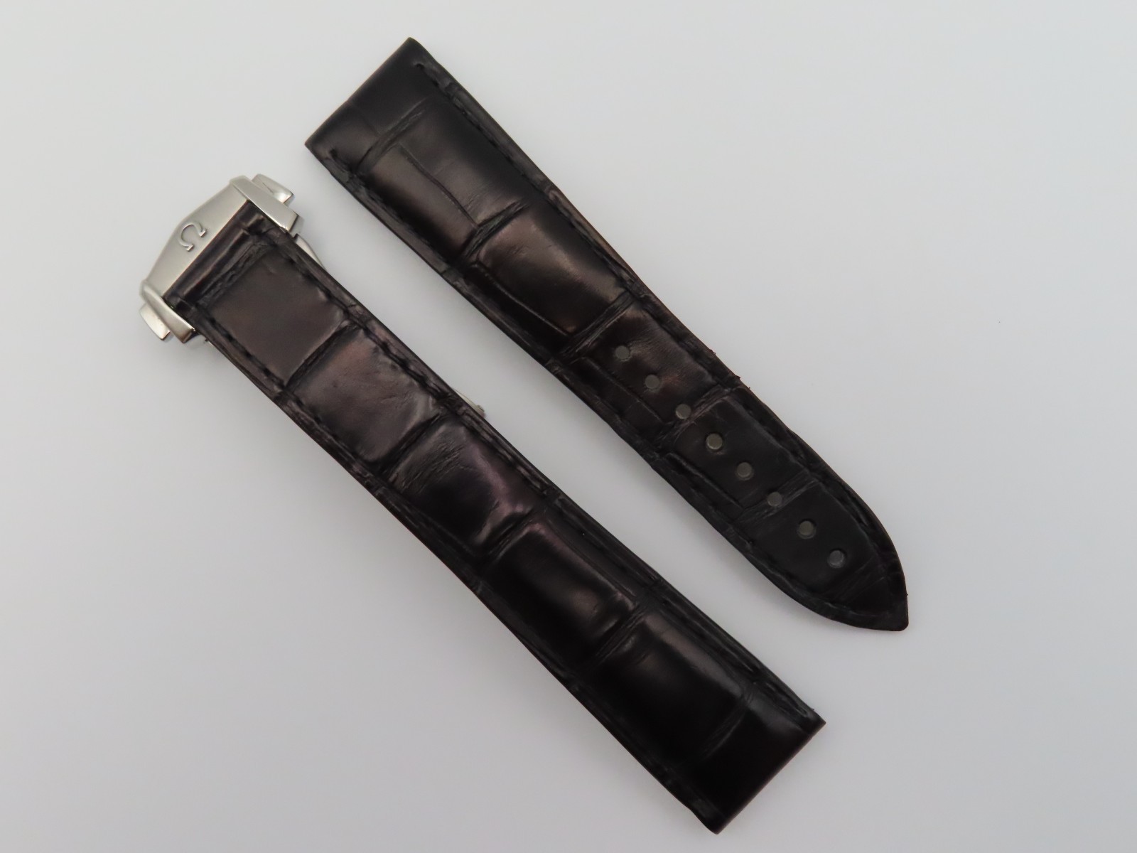 Omega Speedmaster ’57 Black Leather 20mm Strap w/ OEM Push-Button Deployant