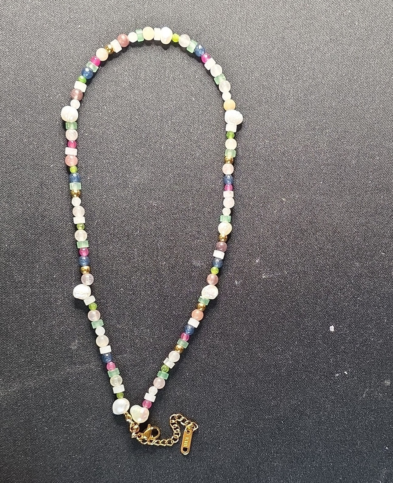 ​”K18 Gold Freshwater Pearl & Gemstone Beaded Necklace / Bracelet Japan 18K”
