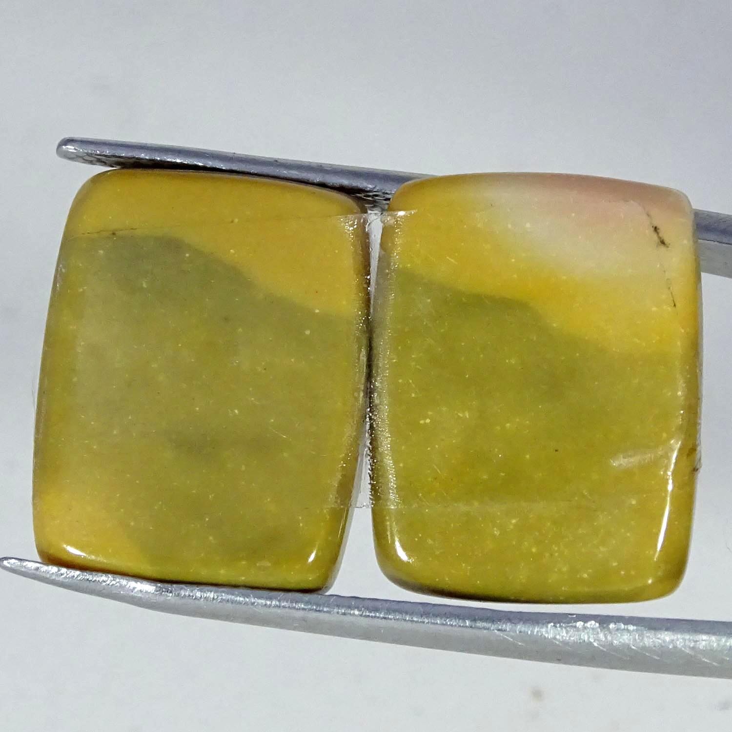 20.50Cts 100% Natural Royal Polygram Jasper Pair Cushion Cabochon 14X18X4MM
