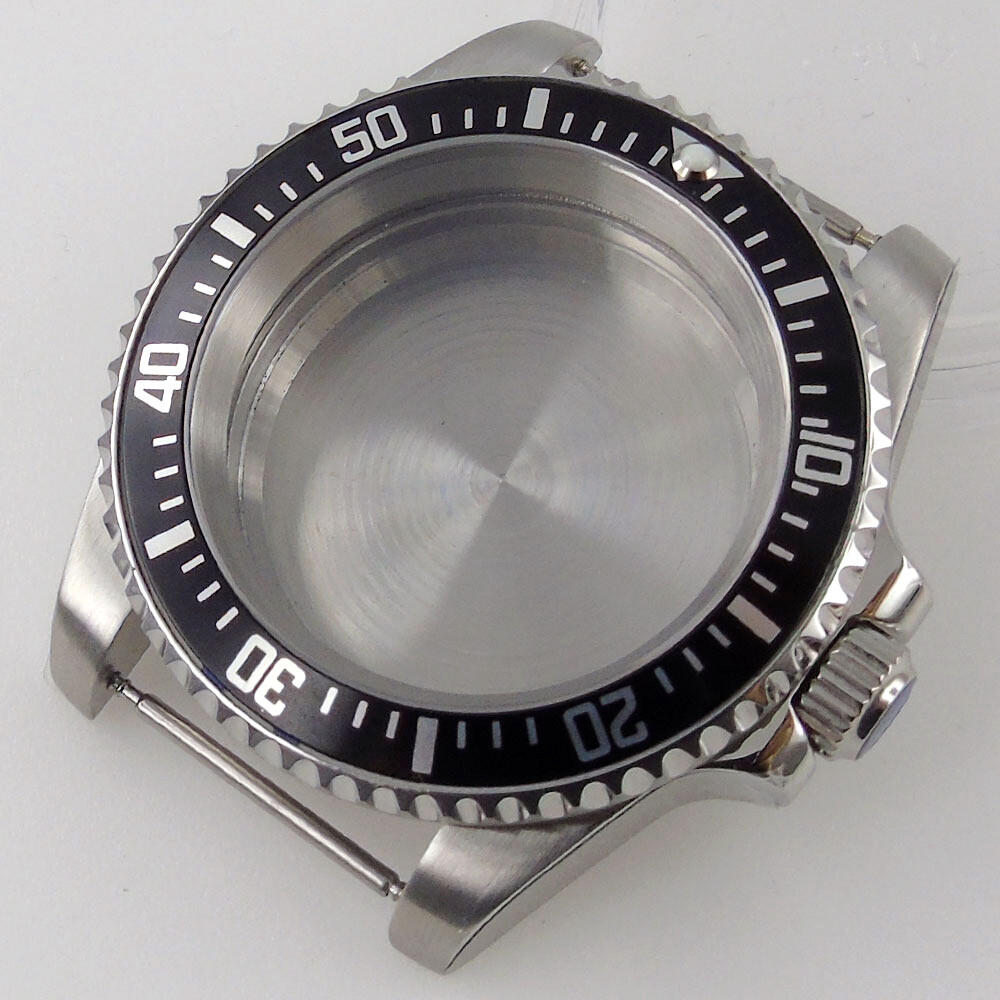 For NH35/NH36 Miyota8215 ETA2836 40mm Sapphire Watch Case Silver/Black Aluminum