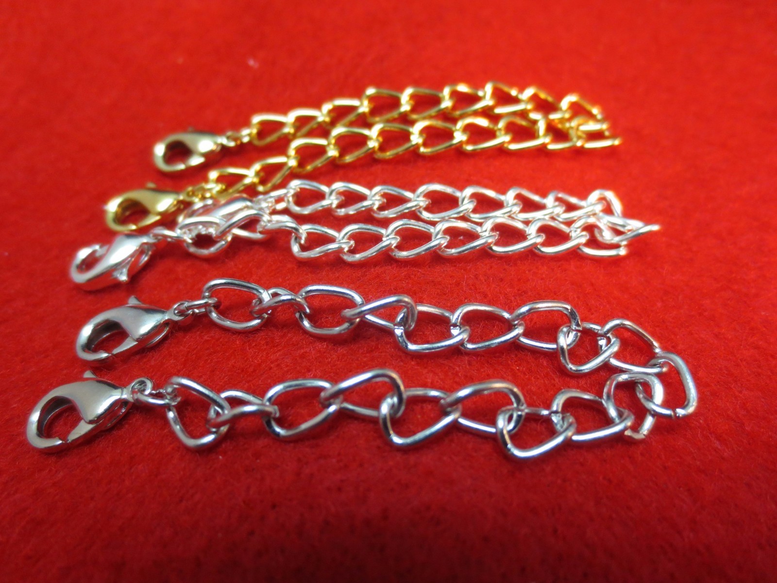 3″ 14 kt GOLD & WHITE GOLD EP & STERLING SILVER EP DOUBLE LOBSTER CLAW EXTENDER
