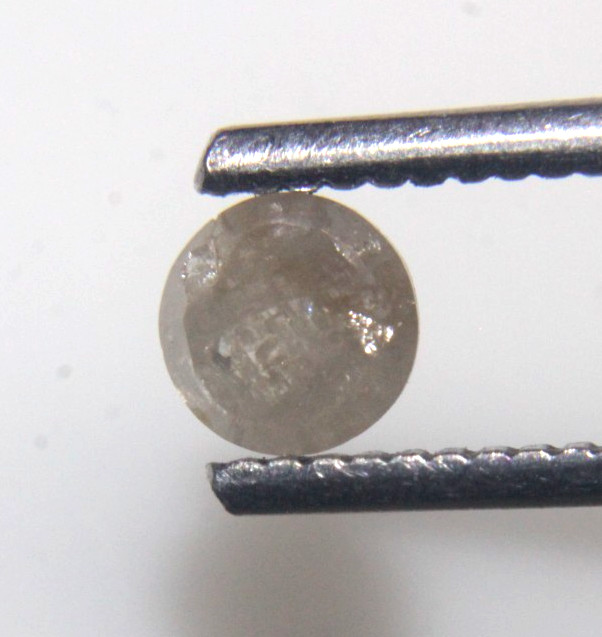 0.61Ct Rose Cut Diamond Natural Real Semi Transparent Green Round 5.32x.2.60 MM0