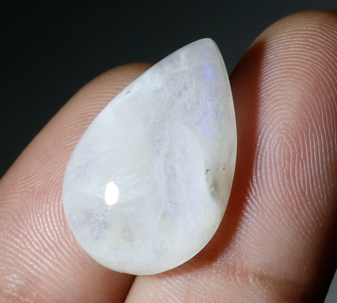 100% Certified Natural Rainbow Moonstone Pear Cabochon Gemstone 14.30 Ct