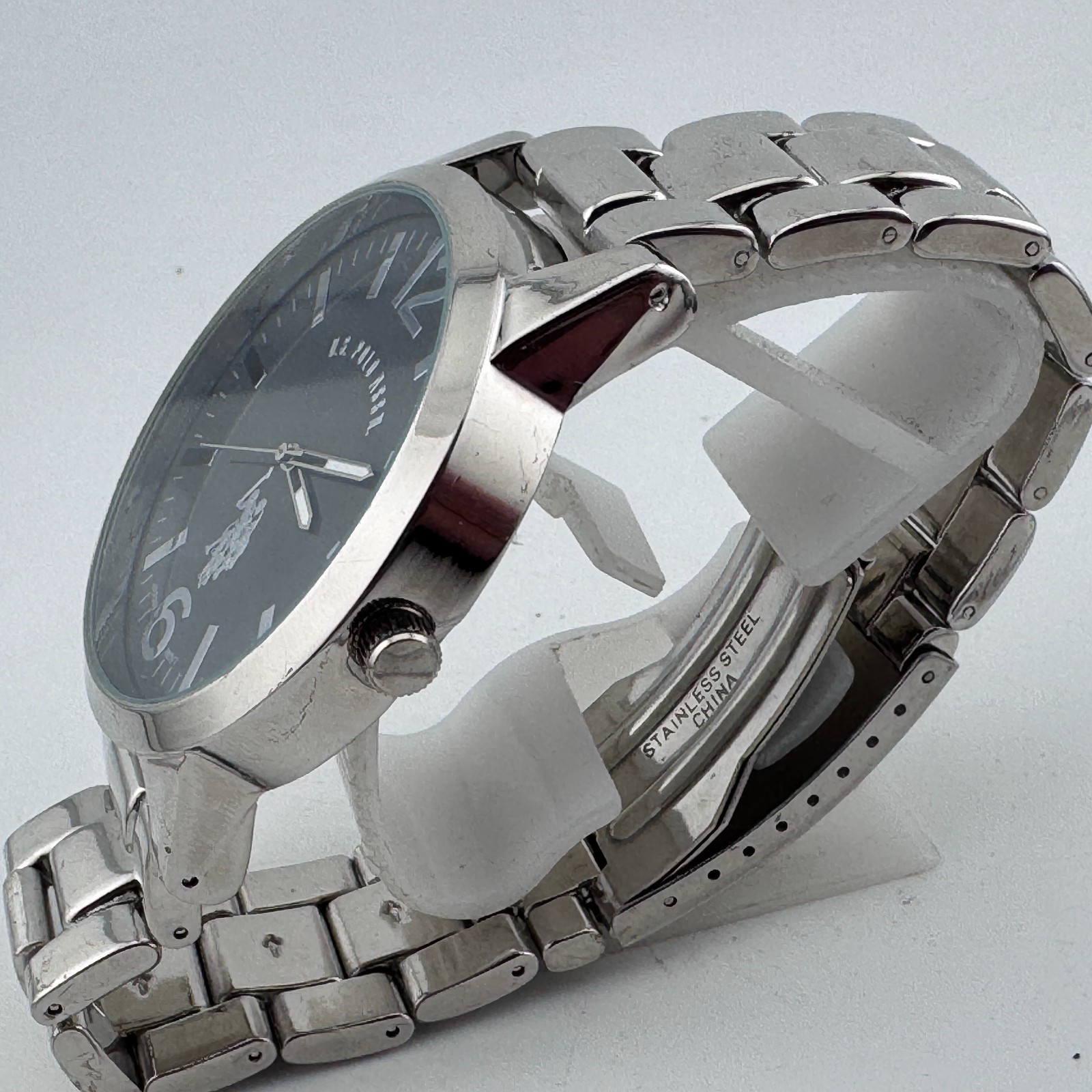 U.S. Polo Assn Quartz Watch Men 47mm Silver Japan Movt Analog New Battery 8″