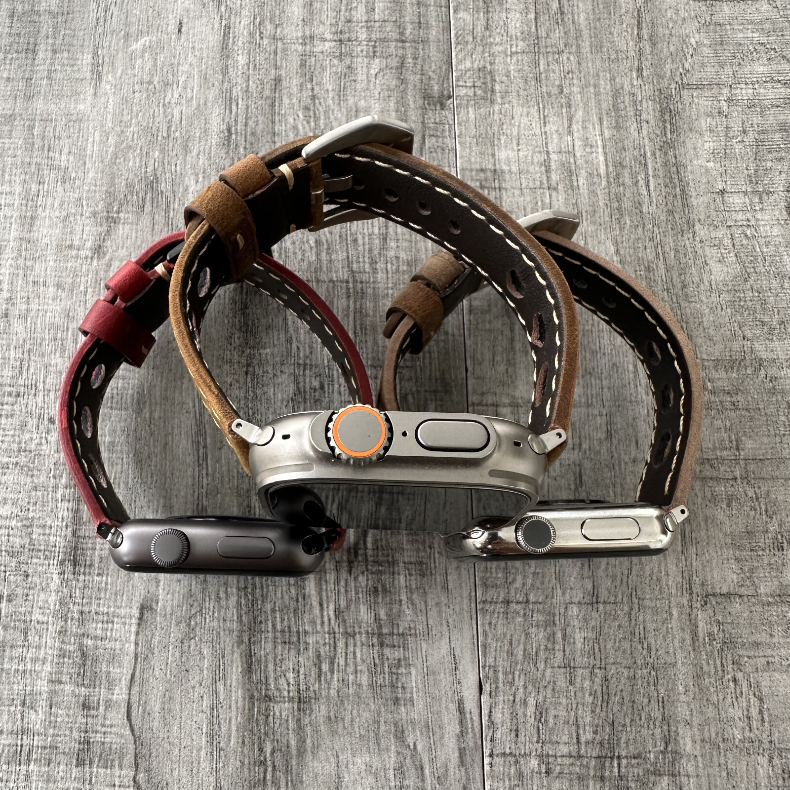 Leather Perforated Racing Rally Watch Strap Band For Apple Watch ULTRA 1 2 49mm