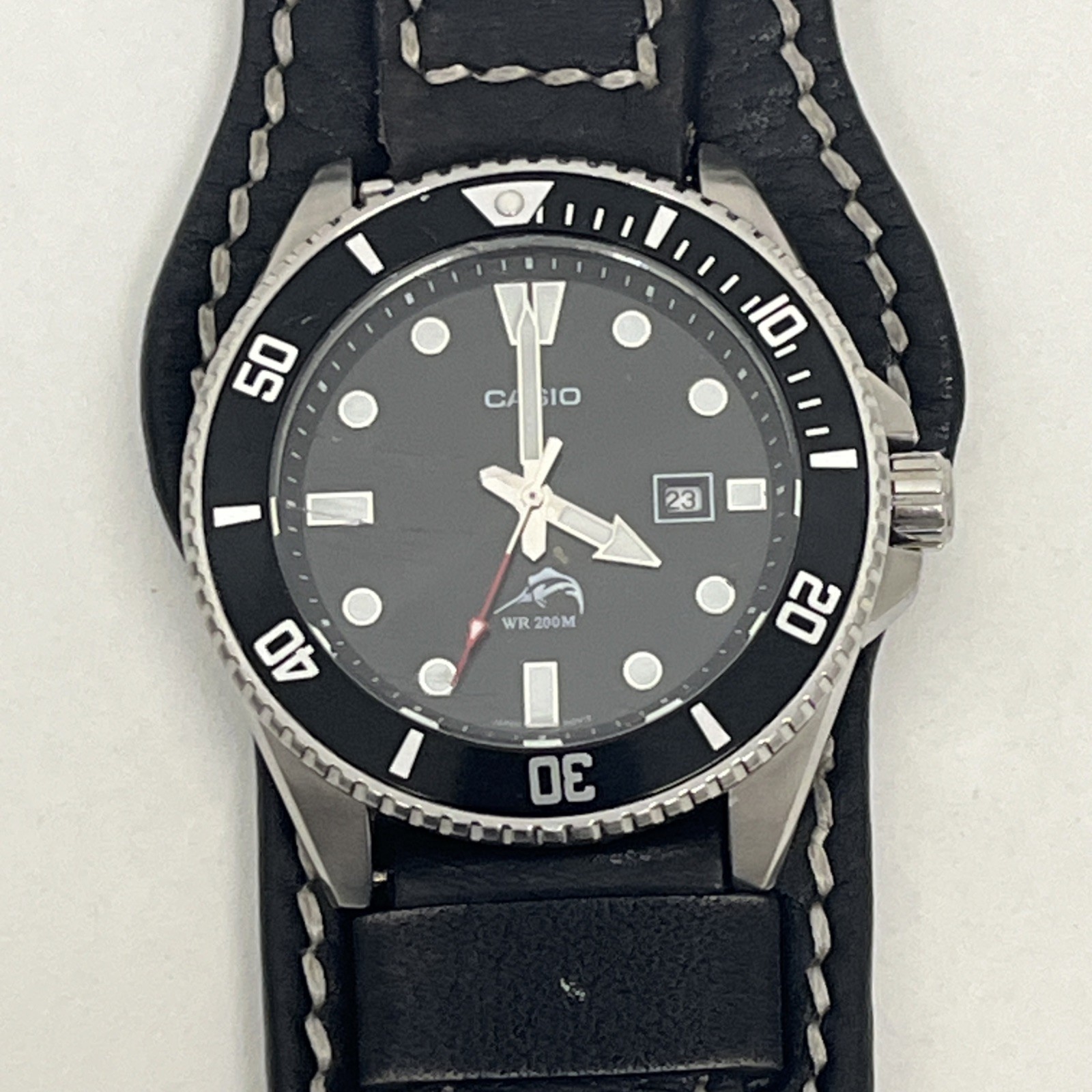 Casio MDV-106 Duro Black Dial 44 mm Marlin WR 200m Quartz Leather Band