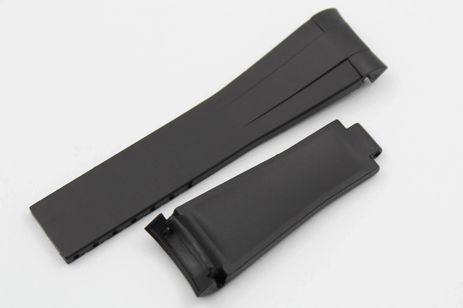 Black TPU Silicone Strap 20/16mm Curved Strap Clasp Clasp Sports Watch New