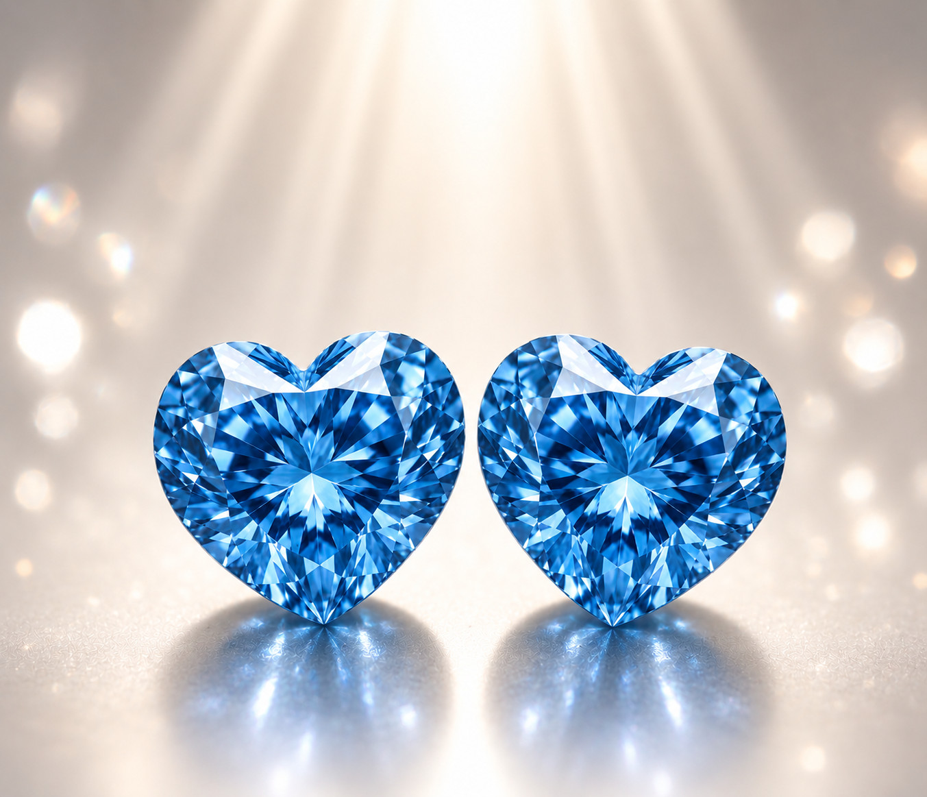 2Pcs Certified Blue Diamond 3.25Ct 8×8 mm Heart Cut VVS1 Loose Diamond Gemstone