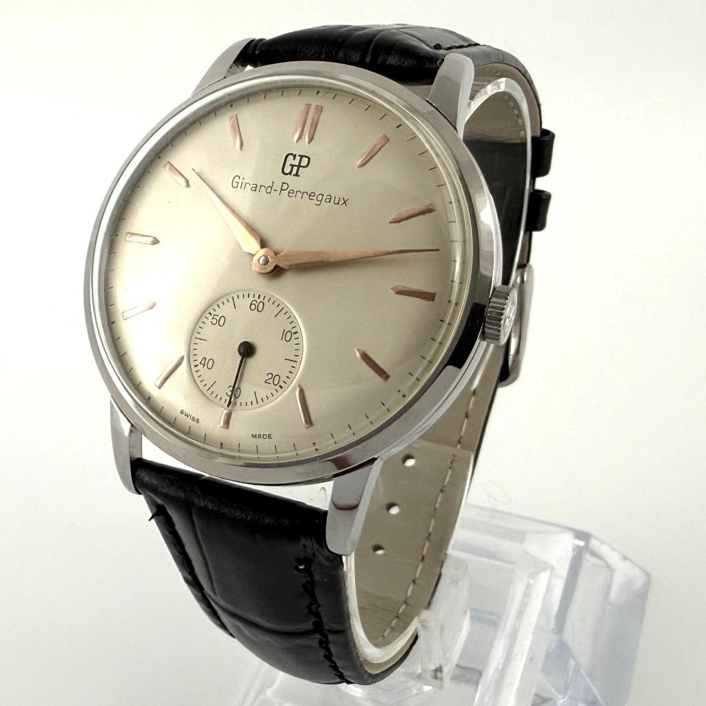 OVERSIZED GIRARD PERREGAUX MANUAL WIND DRESS VINTAGE GENTS WATCH STAINLESS STEEL