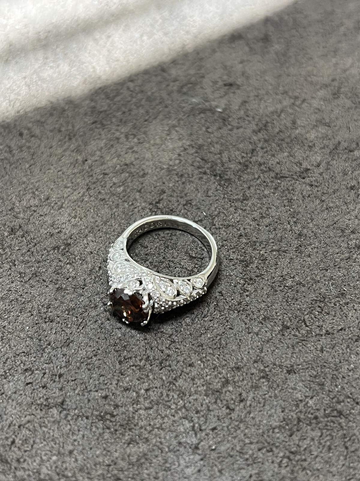 Tacori Chocolate Cz Stone .925 Sterling Silver Stunning Work Sz5 5G Estate New!!