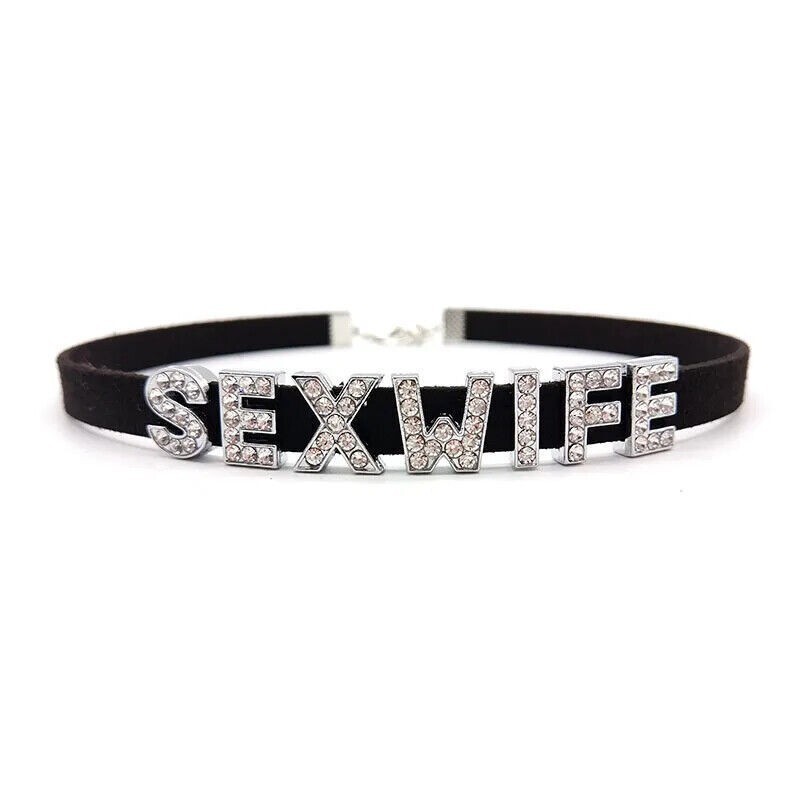 Rhinestone PRINCESS Letter Choker Necklaces Women Girl Velvet Leather Collar X3