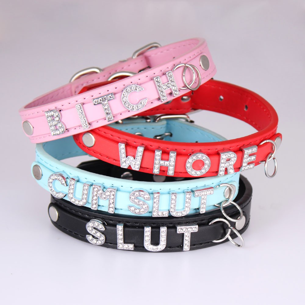 Custom Chocker BDSM Gift Choker Pu Leather Black DIY Necklace Collar Y3