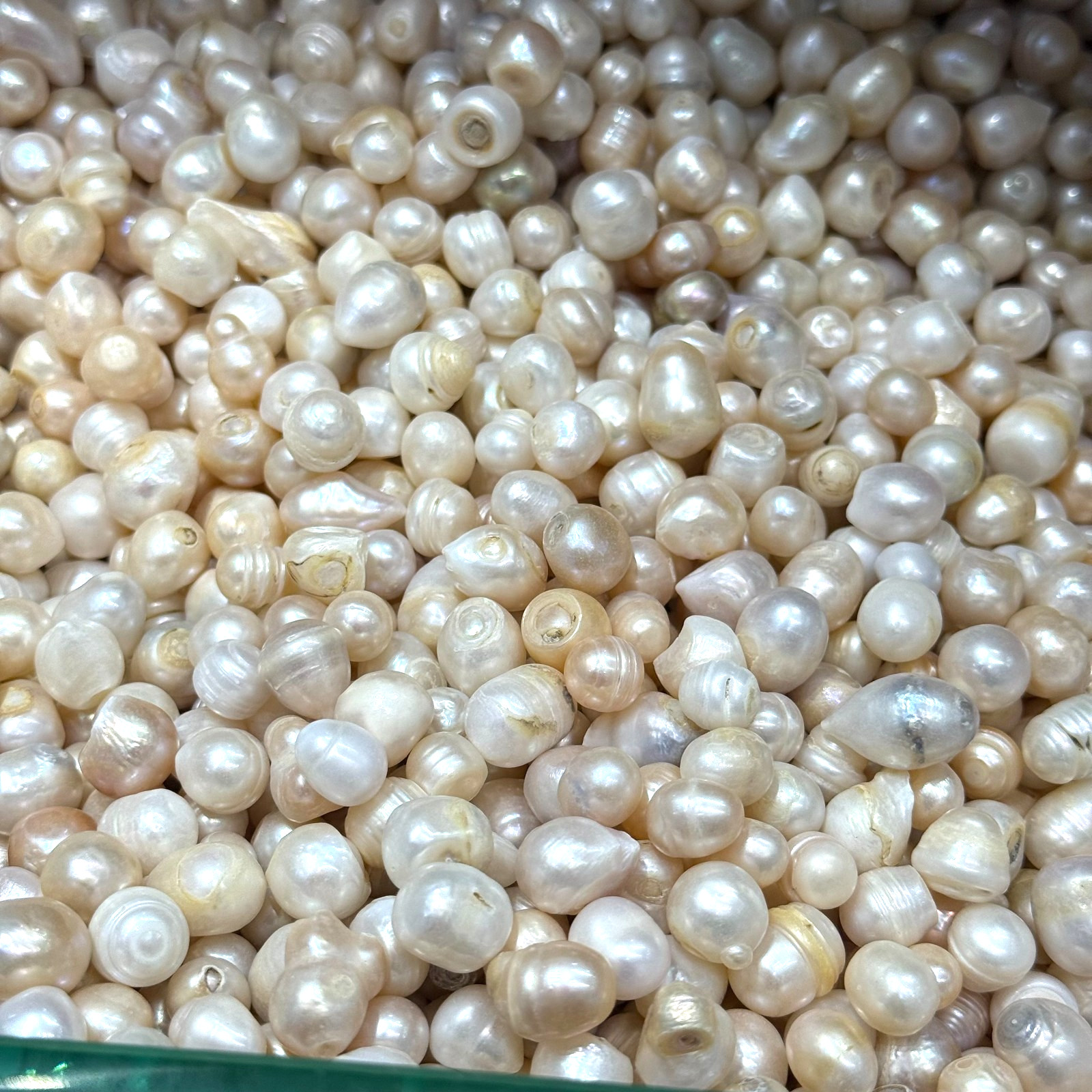 50g 35PCS 7-9mm Natural Cultured Pearl Loose Beads Baroque White Freshwater DIY