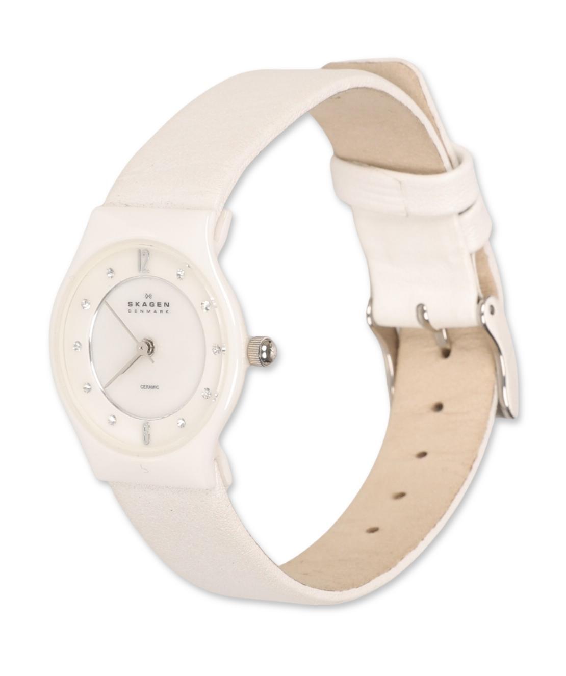 Skagen 302593 White Leather Ceramic Women’s Watch 233xsclw