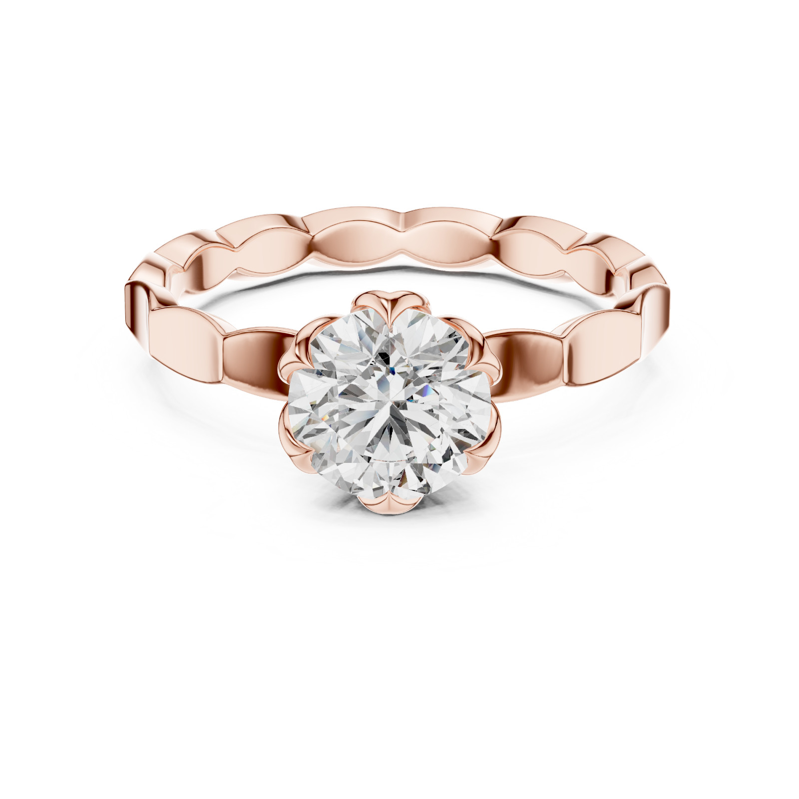 1 Ct Lab Grown Diamond IGI Certified Engagement Wedding Gold Ring 14 K F VVS