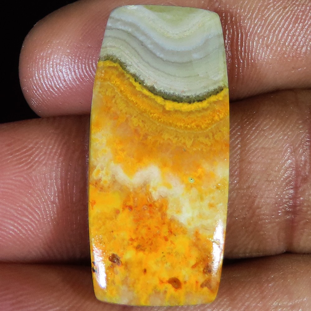 26.75 Ct Natural Bumble Bee Jasper Cushion Healing Gemstone 15x32x4 mm BR778