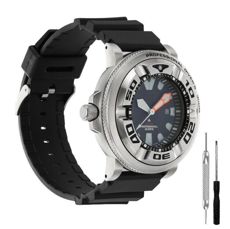 Silver Metal Adapters 24mm Bands for Citizen Eco-Drive Promaster BJ8050